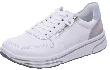 ara Damen Sapporo Sneaker, Weiss,Aqua,Pebble, 39 EU Weit