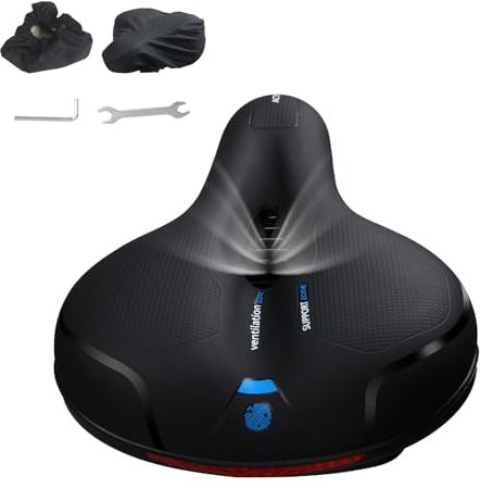 Vjonnl Fahrradsattel Bequem Weich Gel Fahrradsitz Atmungsaktiv Universal Fahrrad Sattel Herren Damen Schmerzfrei Trekking MTB Heimtrainer Sattel 2.0 Comfort Pro Ergonomisch Sattelpolster