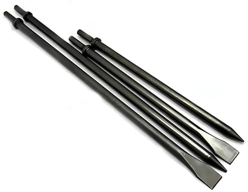 Phyxlyn skrapa 350 mm (14 tum) 450 mm (17 tum) lång luft pneumatisk hammarmejsel, platta mejslar punktmejslar med rund krage för betong och kakelmejsel