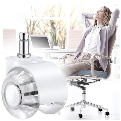 Ruedas para silla de oficina, ruedas dobles de 2 pulgadas, ruedas de repuesto de goma, 5 unidades, ruedas de goma de alto rendimiento, más suaves, silenciosas, protegen sus suelos de madera, alfombras