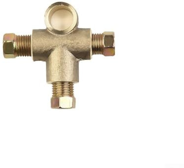 Unión de tubo de freno de 3 vías con 3 tuercas cortas M10 macho para conexiones de tubería de 10 mm y 3/16