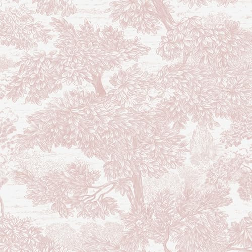 Yomshi Carta da parati autoadesiva con albero rosa, moderna boho per mobili ispessita, impermeabile, facile da pulire, per camera da letto, soggiorno, mobili, armadio, 44 × 300 cm
