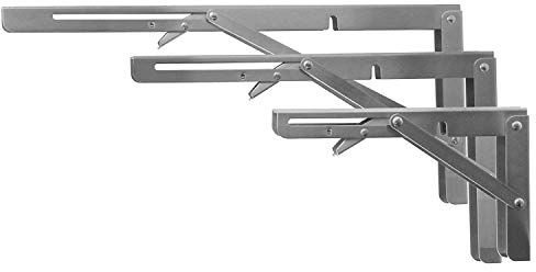 Schwerlast Regalträger klappbar in Edelstahl in 5 Grössen auswählbar bis 120kg (250mm)