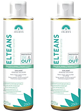 ELTEANS Aceite Limpiador 2X250ml | Piel seca, sensible y con tendencia atópica | Cuerpo, cabello y rostro | Limpia, hidrata y calma | Laboratoire Jaldes
