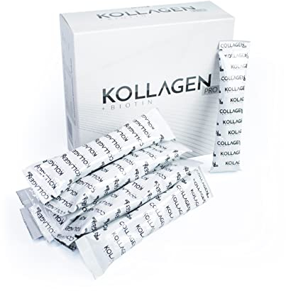 KOLLAGEN PRO Kollagen Pulver | 30x 5000mg, 30-tägige Naturkollagenbehandlung | Marine Kollagen | Collagen | Für Gesunde Haare, Haut und Nägel | Vitamin C & Hyaluronsäure Praktische Beutel zum Auflösen