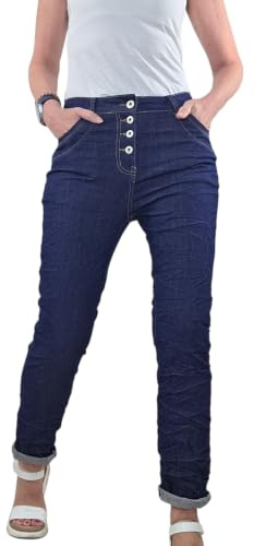Karostar Dam stretch jeans | boyfriend byxor med knapplist | Basic 5 fickor denim byxor, Arbetardenim, XXL