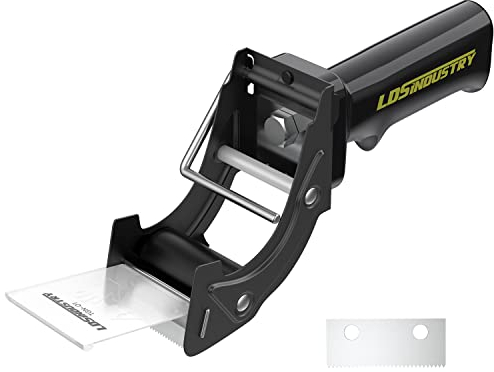 LDS Industry, Dévidoir de ruban adhésif d'emballage rapide avec lame supplémentaire, 50 mm, léger, ergonomique, industriel, robuste, pour emballage et emballage de boîte, noir