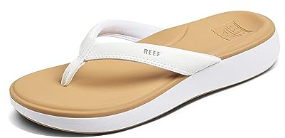 Reef Women's Cushion Cloud Flip-Flop, White/Tan, 5.5 UK