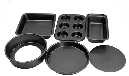 Backformen-Sets, Antihaft-Backform, Kuchenform, Plätzchenblech-Formen, Tablett-Set für den Ofen, Hochwertiges Backgeschirr aus Karbonstahl mit Plätzchenblechen, (Schwarz)