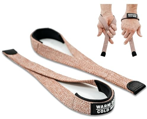 WARM BODY COLD MIND V2 - Correas de muñeca de levantamiento para levantamiento de pesas olímpico y potencia, culturismo y fuerza funcional, muñequeras de algodón