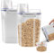 WIYETY Juego de 2 Recipientes Herméticos de 2500 ml para Cereales y Detergente - Dispensador y Caja de Almacenamiento para Cocina