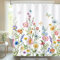 Bonhause Duschvorhang Bunte Aquarell Blumen Frühling Wildblume Pflanze Duschvorhänge 180 x 180 cm Anti-Schimmel Wasserdicht Polyester Stoff Waschbar Bad Vorhäng für Badzimmer mit 12 Haken
