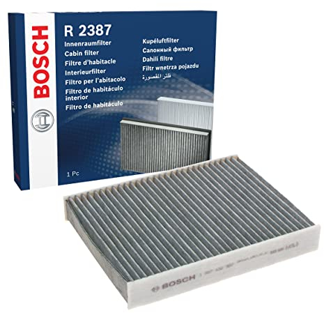 Bosch R2387 Aktivkohle Innenraumfilter - filtert Gerüche, Pollen und Staub - Ersatzfilter für bessere Luftqualität im Fahrzeuginnenraum