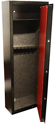 dirty pro tools™ DELUXE MODEL 8 SHOTGUN CABINET WITH BUILT IN AMMO SAFE RIFLE GUNS SAFE FELT LINED VAULT LOCKING DOOR