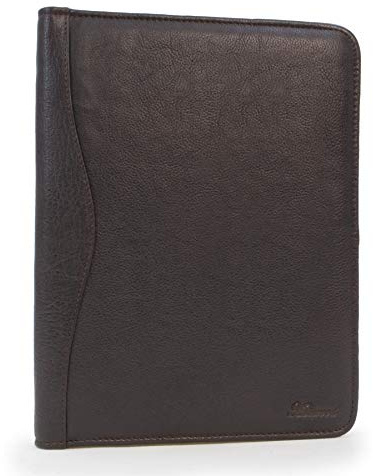 Ashwood - Cartella Portadocumenti da Viaggio in Pelle - Cartellina Conferenza con Cerniera - Carpetta Porta Tablet e Documenti - A4 Folder - Marrone