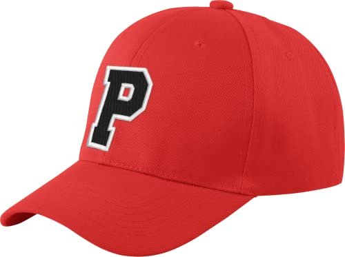 morefaz Ny baseballkeps, röd, för pojkar, flickor, barn, mössa, unisex, A-Z, alfabet, P, S