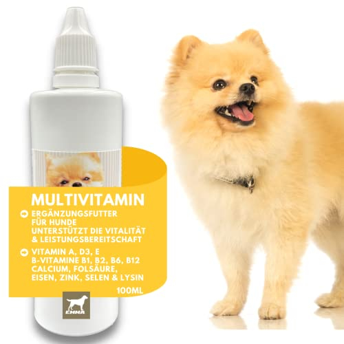 EMMA® Multi Vitamine B Complex for dogs, vitamin B1, B2, B6, B12, calcium, folic acid, iron, zinc Liquid 100 ml