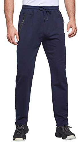 JustSun Jogging Homme Survetement Pantalons de Sport Homme Sportswear Training Bas Jogging Coton Running Jogger Pant Bleu XL
