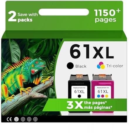 61XL Ink Cartridge for HP Ink 61 XL Black Color Replacement for HP61 HP61XL for 5530 4500 2620 4630 2540 4502 3050 1510 4632 4501 2542 2514 3510 4635 3050a 5535 4610 1000 1010 1512 3512 2541 Printer
