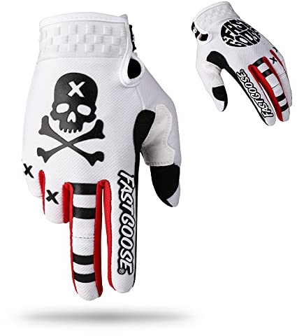 FASTGOOSE Dirt Bike Motorradhandschuhe, Motocross-Handschuhe, Motorrad, Reiten, Fahrrad-Handschuhe, ATV, MX, MTB, Offroad-Rennsport, Sport, Radsport (weiß, groß)