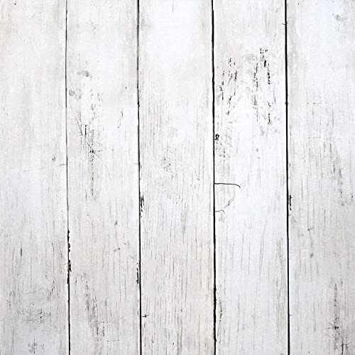 CiCiwind Selbstklebend Tapete Weiß Holzoptik Tapete 90CM×3M Möbelfolie Selbstklebend Weiß Holz Streifen Tapete Vinyl Klebefolie Holzoptik Wandverkleidung Selbstklebend für Wand Schrank Tisch Dekor