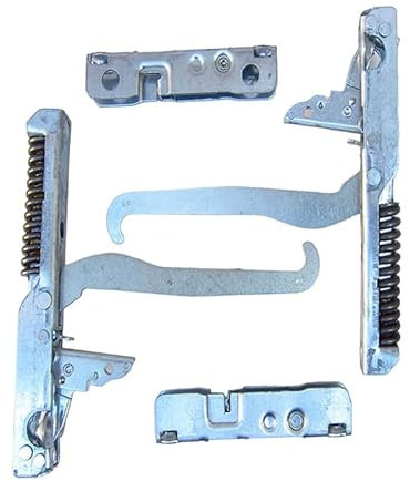 JCSPARES® - Kit 4 Pezzi | Cerniera 162 mm Destra Sinistra + 2 Portarulli Porta Forno Compatibile Con Whirlpool Compatibile Con Ariston