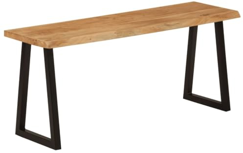 vidaXL Banc avec Bord Vivant, Siège à Manger avec Pieds, Meuble de Cuisine Salon Salle de Séjour Couloir Maison, Bois d'Acacia Massif