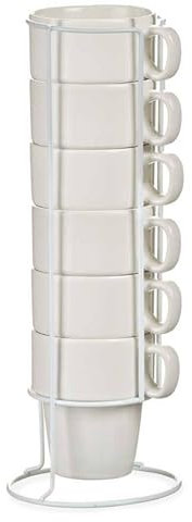 Set 6 tazas porcelana apilable blanco 36 colección VESSIA