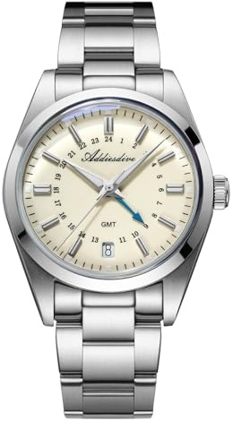 ADDIESDIVE 36 MM Piccolo Quadrante GMT Orologio Uomo Diver Impermeabile 100 M Svizzera 515-24H Acciaio Inossidabile