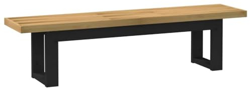 vidaXL Panca Pranzo NOAIN Gambe a Forma U 180x40x45 cm Legno Massello, Panca, Panca da Pranzo, Panca da Cucina, posti a Sedere sulla Spiaggia
