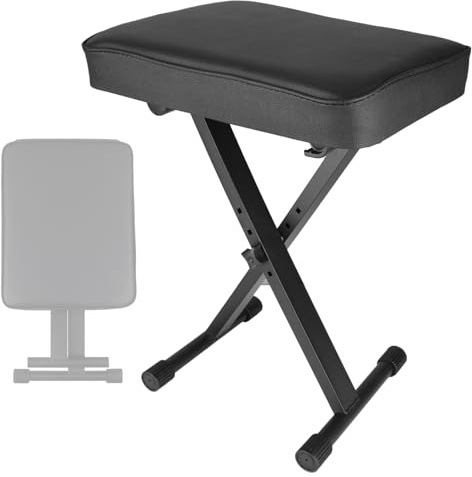 ASelected Piano Stool Folding Black Music Piano Stool 6Cm Padded Comfortable Folding Piano Bench X-Style Padded Folding Piano Bench for Electronic Digital Keyboards Pianos