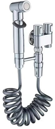 HOMMIA Ducha higiénica para WC, Grifo Bidet en acero inox para WC, Ducha bidet con chorro de agua, Grifo para Inodoro con manguera para bidet