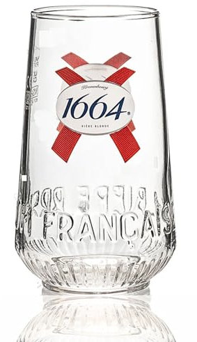 Kronenbourg 1664 - Vaso de cerveza de media pinta (1 vaso de cerveza), diseño de cueva de hombre