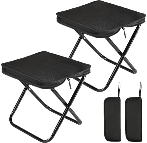 2 Stück Camping Hocker,Leicht Sitz Falthocker,Mini-Klapphocker,Zusammenklappbarer Campinghocker Leichtgewicht,Tragbarer Stuhl Faltbar für Reisen Wandern Camping Angeln Grillen Picknick