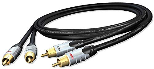 Hicon Ambience 3m Stereo Audio RCA Cinch Kabel OFC 3-fach geschirmt für Stereoanlagen Verstärker und Phono - HIA-C2C2-0300