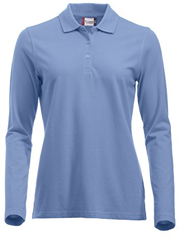 Clique Clothing, maglia a maniche lunghe classica in cotone, da donna, vestibilità moderna, da XS a XXL Light Blue Small