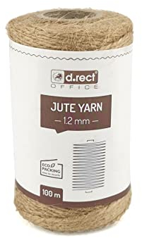 D.RECT 100m Natural Brown Jute Rope, Gift Decorative Wrap Twine | 1.2mm Thick | For: Packaging, DIY Crafts, Floristry, Decorating, Home Decor | 800155