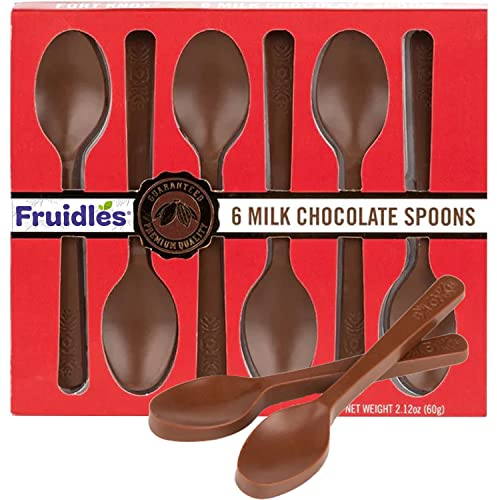 Fruidles Milk Spoons, Candy Hot Stirring, Gourmet Milk Cocoa Stirrers, Non-GMO, Dairy, 2.12 Oz (6 Spoons per Box) (Single-Pack)