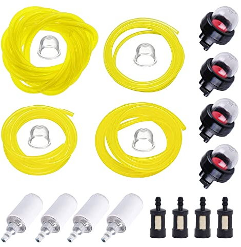 HUAZIZ Set de 4 Durite Essence Tondeuse avec Filtre à Carburant et Poire d Amorçage Tuyau Durite D'essence (2x3,5mm 2,5x5mm 3x5mm 3x6mm) pour Souffleur Coupe-Bordure Tronçonneuse Debroussailleuse