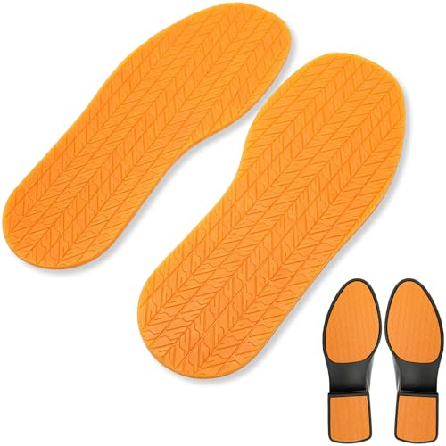 Suole Complete Sostituzione in Gomma Riparazione Fai-da-te, Resistente all'usura e Silenziosa Fondo Scarpa Suola Completa Riparazione Sostituzione Gomma Antiscivolo, Spessore 4mm 1 Paio(arancia)
