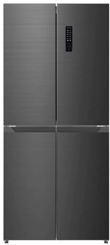 Bomann® French Door Kühlschrank No Frost | Kühl-Gefrier-Kombinationen mit Total No Frost | Kühlschrank mit Gefrierfach 362L | Side by Side Kühlschrank mit MultiAirflow-System | KG 7358 schwarz-inox