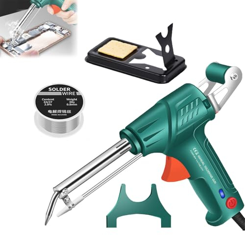 Multi-Function Soldering Iron Soldering Gun Set, 60W External Heating Soldering Gun, Auto Send Tin Soldering Kit for Repairs Home DIY (3-Piece Set)