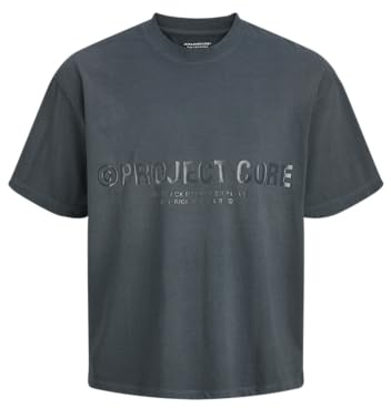 JACK & JONES Jcoreflex Cropped Tee SS C.n Styd Aw24 Aw24-Maglietta a Maniche Corte, Blu Orione, M Uomo