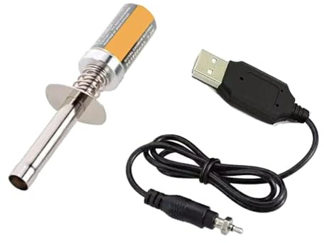 Newyuan Nitro RC bil glöd tändare och laddare set, uppladdningsbar 1,2 V 1800 Mah, DC USB-laddare, för gas nitro motor kraft 1/10 1/8 RC bil