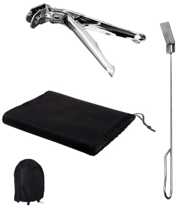 Cecotec Juego de Utensilios para Barbacoa de Acero Inoxidable DragonPack 4600 S. Comodidad y Seguridad, Pinzas de Gran Agarre, Cubierta Resistente, Atizador de Carbón, Versatilidad en la Parrilla