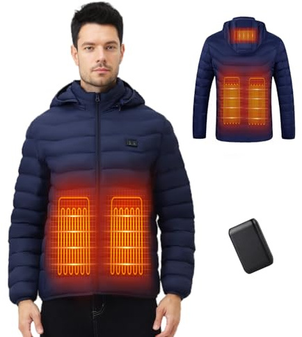 Gilet Riscaldato per Uomo e Donna, Giubbotto Riscaldato 10000mAh Giacca Riscaldata Elettrico Doppi Controller per Escursionismo all'aperto,Caccia