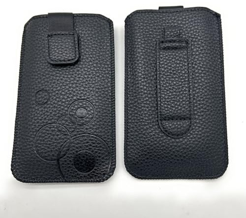Handy Tasche Schutz Hülle Etui Slim Case Sleeve Pouch Gürteltasche Holster schwarz für u.a. Nokia 216 Dual, Nokia 225 4G (2024), Gigaset GL590, Emporia Happy, Swisstone BBM 320