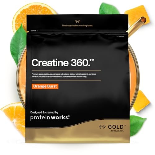 Protein Works | Creatine 360 - Gold, Orange & Mango, 60 Servings, 300g | Advanced Creatine Monohydrate, CoQ10, Aquamin, Magnesium, Vitamin D3 & B6, Supports Energy, Focus & Mental Performance