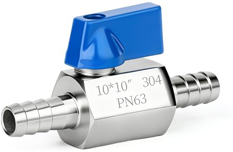 XTUDOU Kulventil med krok, avstängningsventil rostfritt stål pagodenled, 304 miniventil rostfritt stål, lämplig för vatten, gas och värmeolja (10 mm)
