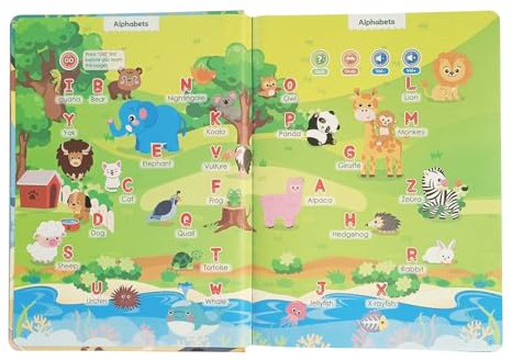 Libri Interattivi Per Bambini Piccoli - Libro Alfabeto 19,8 X 26,8 Cm, Giocattolo Elettronico Di 260 Parole | Lingua Apprendimento Ortografia Sviluppo Parla Educazione Del Bambino